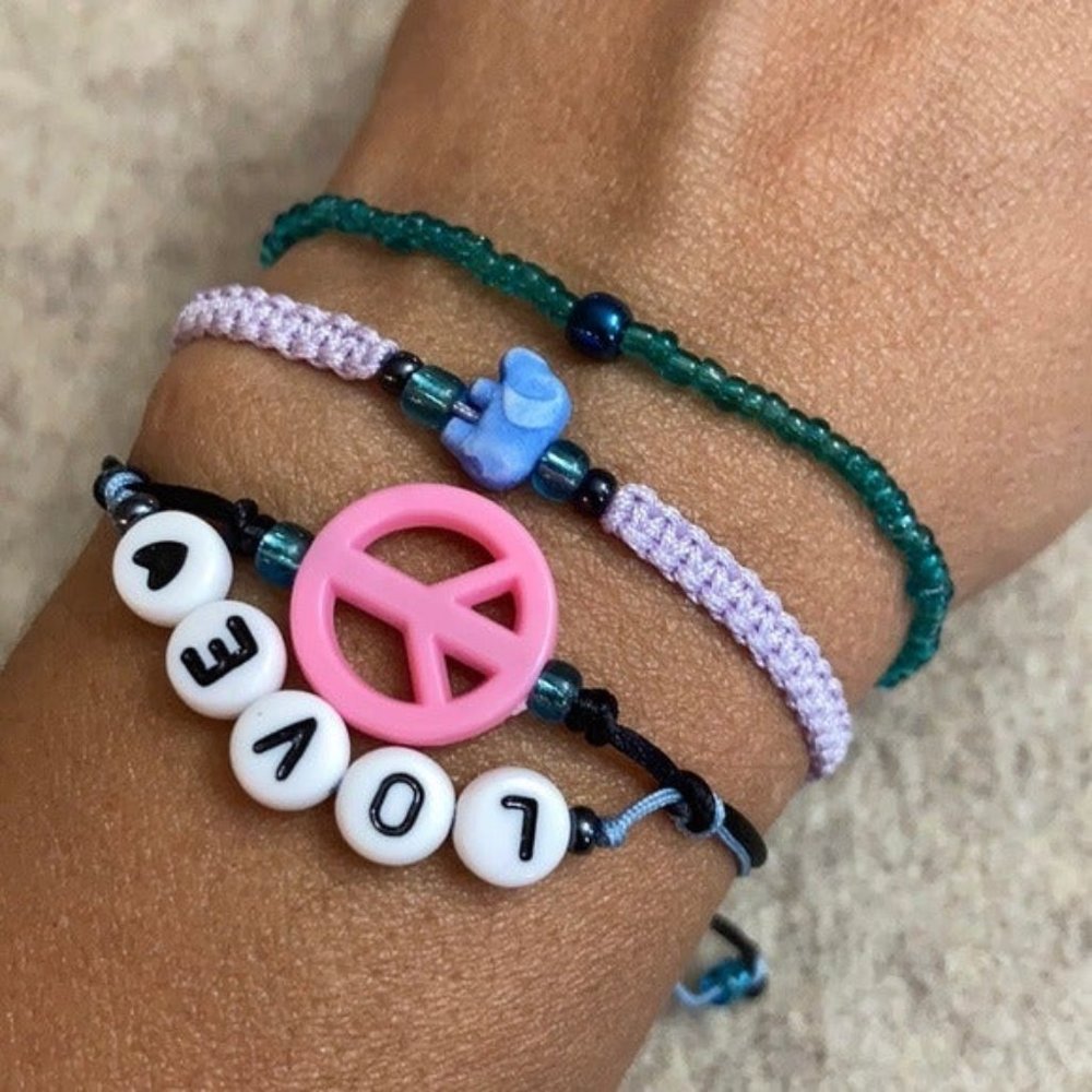 Peace  & Love bohemian bracelet set